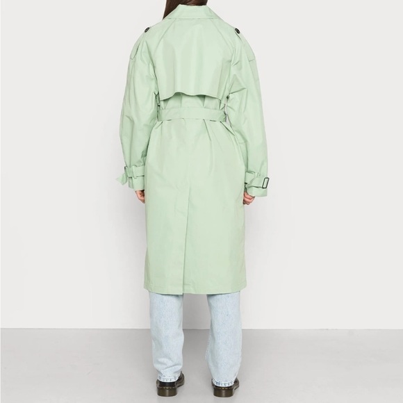 Jjxx Loose double-breasted trench coat in smoke green - Picture 2 of 14